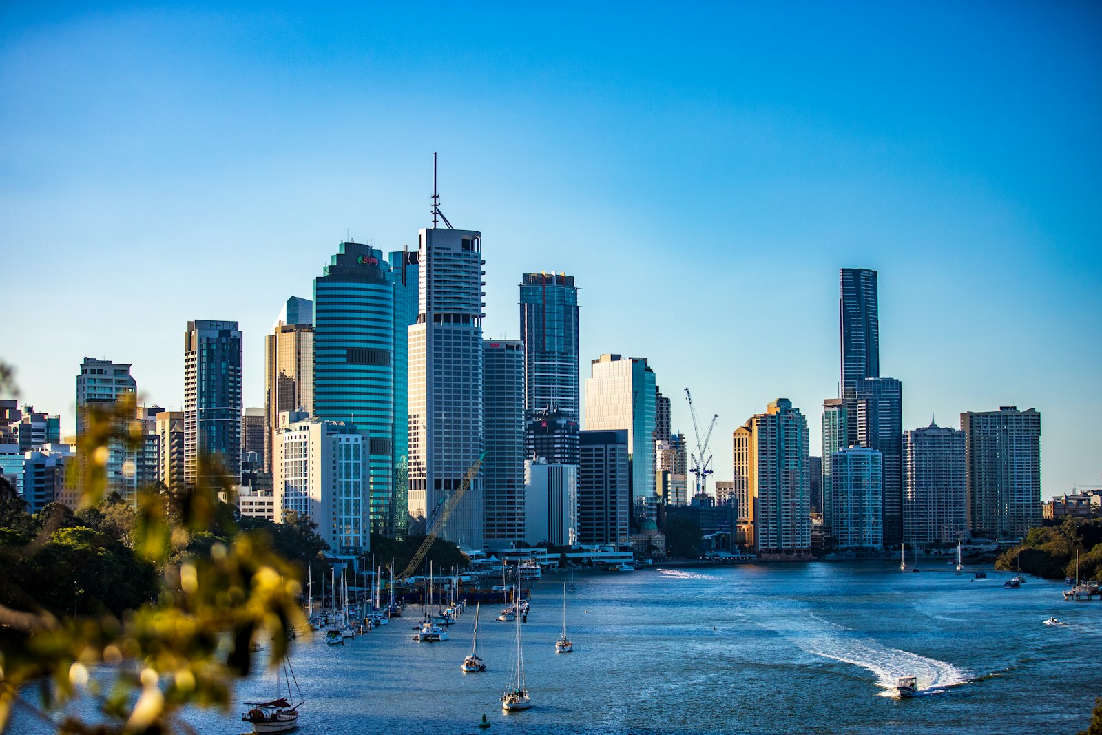 Brisbane River and city skyline in daylight